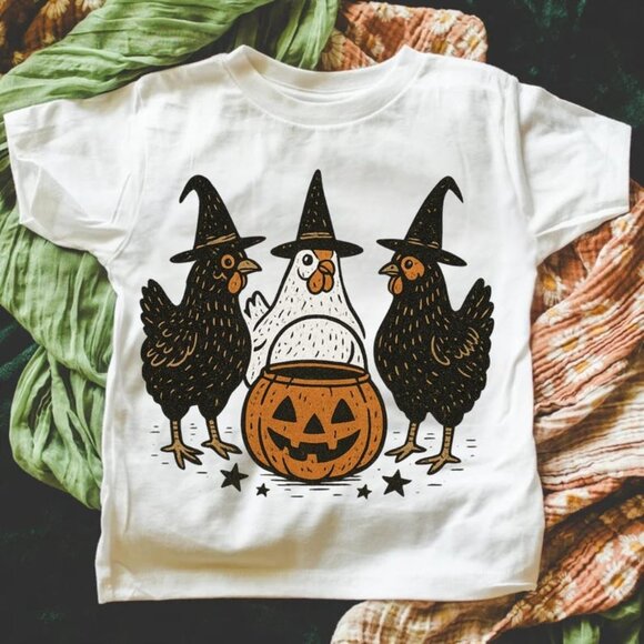 Tops - Pumpkin Chicken Fall Retro Halloween Tee